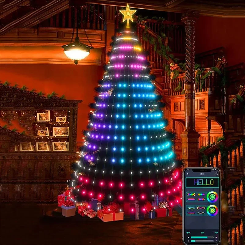 RGB LED Christmas String Lights Bluetooth App Remote Control Lamp USB Garland  For Bedroom Navidad Christmas New Year Decoration