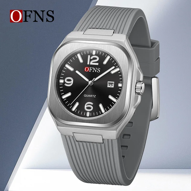 

cross-border watch silicone leisure student single calendar luminous watch black gold case 30M waterproof men's quartz watch
