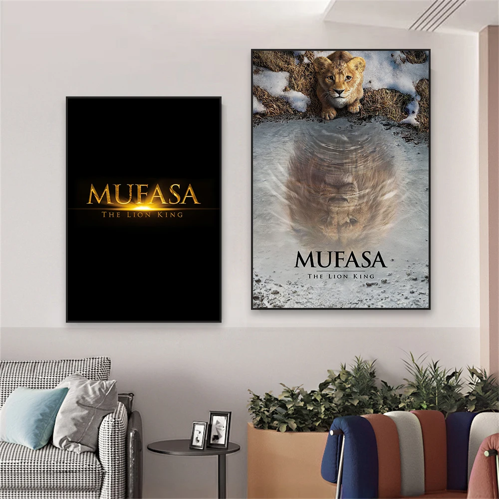 Disney Newest Movie Wall Art Poster Mufasa: The Lion King Prints Motivational Film Animal Canvas Painting Kid Bedroom Decor