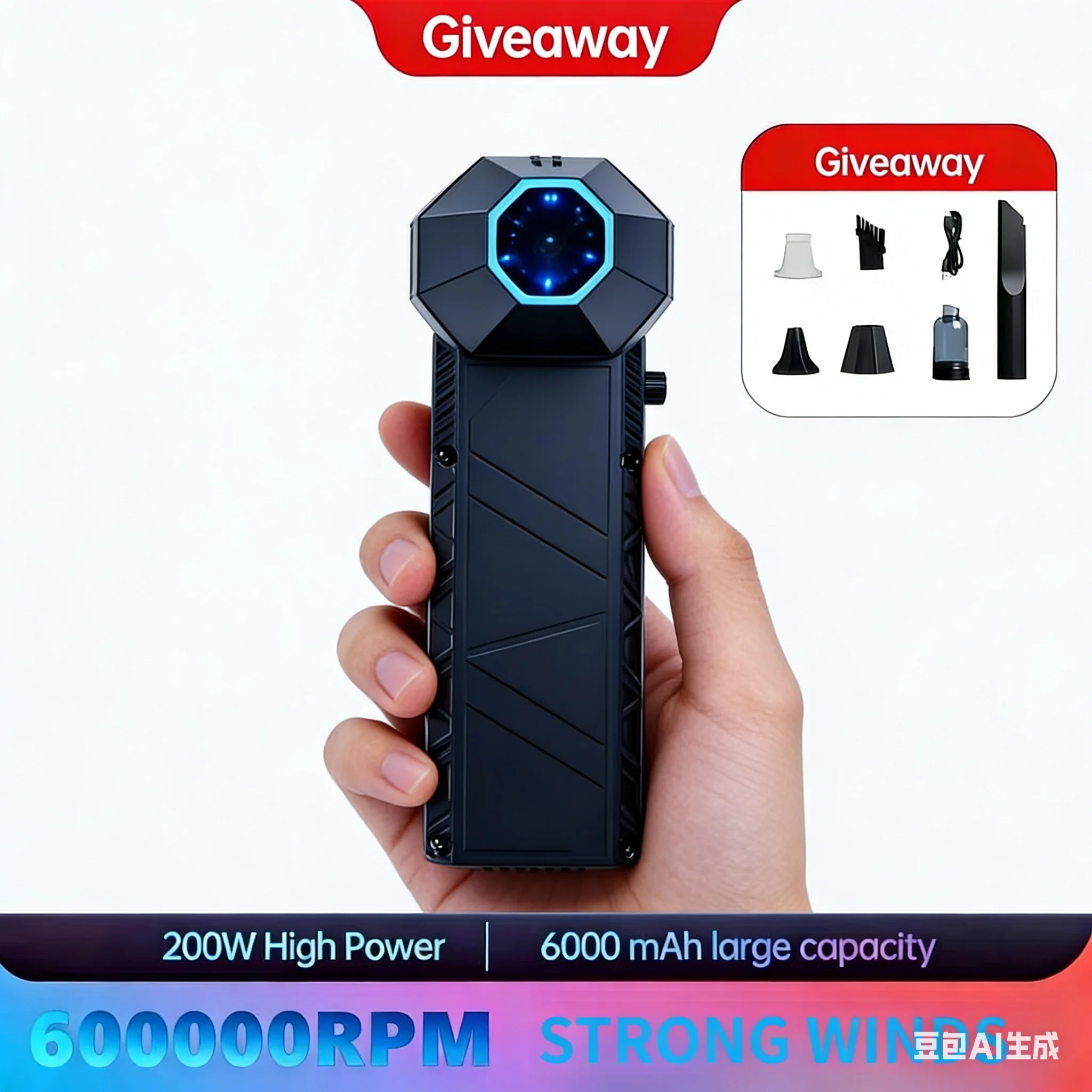 

X6 Powerful Air Blower 53m/s 800000RPM Jet Blower Type-C Turbo Recharging Brushless Violent Fan Vacuum Dust Cleaner Strong Winds