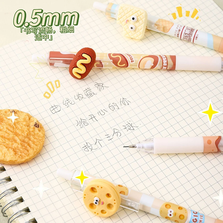 Imagem -02 - Lápis Automático de Biscoito Kawaii Lápis Mecânico para Desenho Esboçando Estudantes Material Escolar Papelaria Bonito 0.5 mm