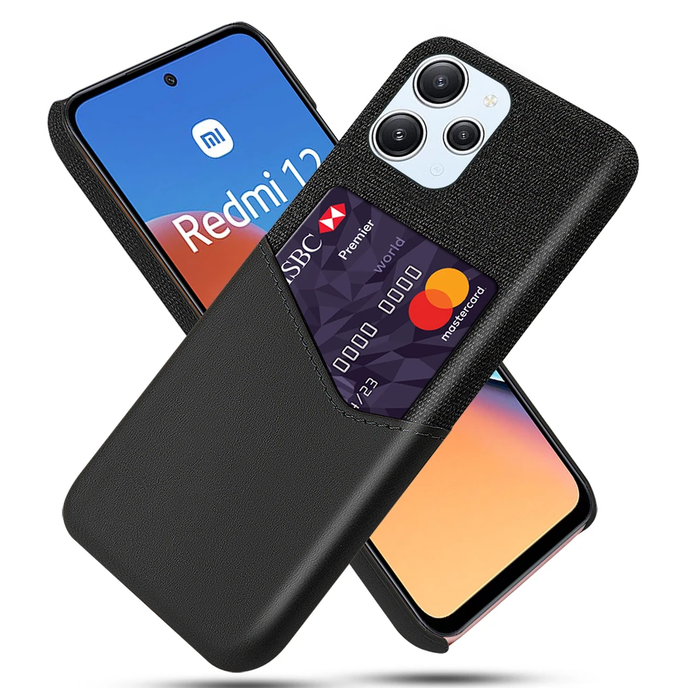 

Business Case For Redmi 12 4G Funda Febric Card Holder Cover For Redmi12 4G 6.79" 23053RN02A 23053RN02Y 23053RN02I 23053RN02L
