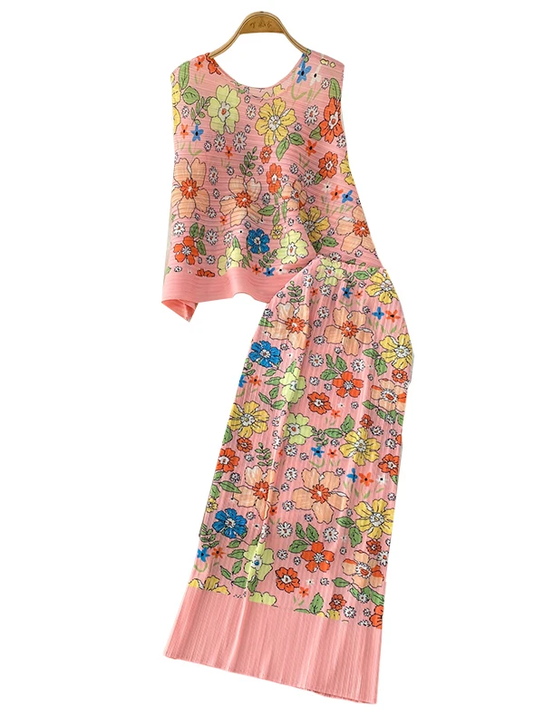 

Ele Floral Print Svel Top And Skirt Set High Waist Slimming Bodycon Sle Faionable Two-Piece Women's Ensemble