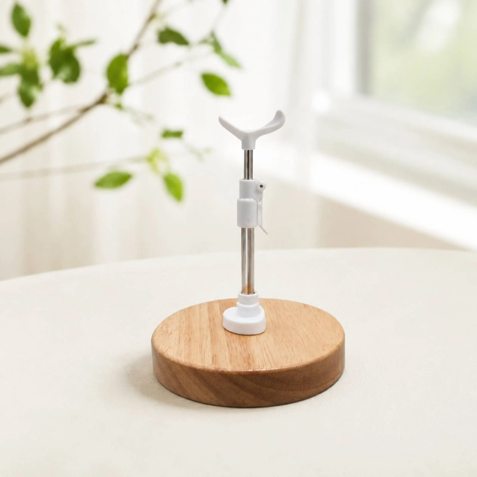 Doll Display Stand with Wooden Base Detachable Doll Display Stand Compact Space-Saving for Shelves, Dressing Table