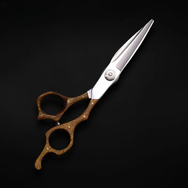 6inch VG-10 Hair Cutting Scissors Sandalwood Handle Hair Beauty Scissors Barber Scissors