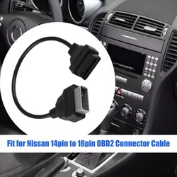 Para Nissan Cable de 14 pines a 16 pines interfaz de diagnóstico OBD II adaptador de 14 pines a OBD2 de 16 pines funciona para vehículos