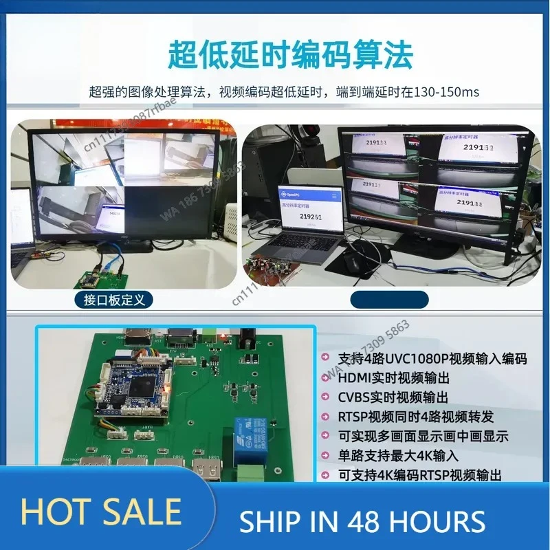 4-Channel UVC video encoder Low latency camera real-time output USB to to CVBS signal