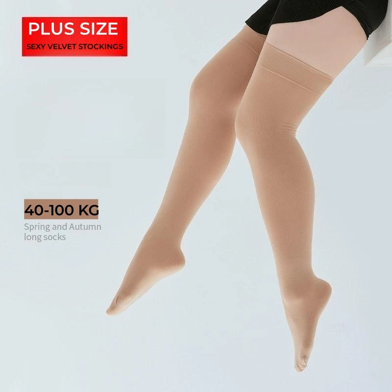 DOIAESKV Plus Size Women Stockings Over Knee Socks Thigh High Socks Large Size Female Stockings Long Socks Women\'s Stockings