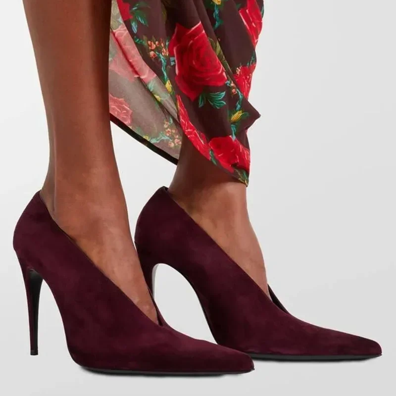 Suede Zebra Print Pointed Toe Pumps Sexy Pointed Toe Stiletto Leather Accept Customized New Arrivals Fashion Women Modern Shoes