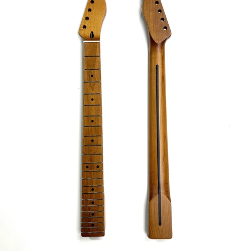 Cuello TL, 22 trastes, arce tostado satinado con raya de palisandro, reemplazo de cuello de guitarra estilo Telecaster, acero inoxidable