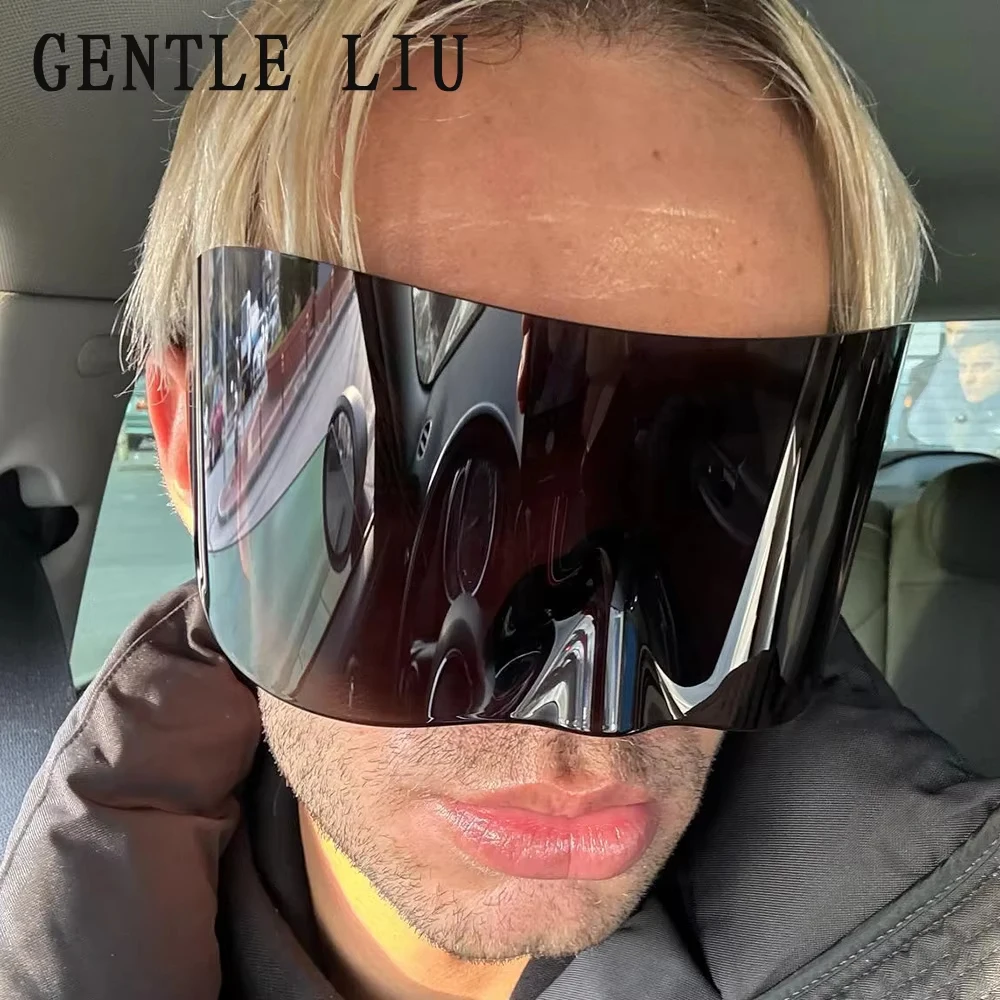 Y2k Retro Oversized Sunglasses Mask Women Punk Goggle Sports Sun Glasses For Men Women 2000\'s Brand Designer Shield Eyewear sol