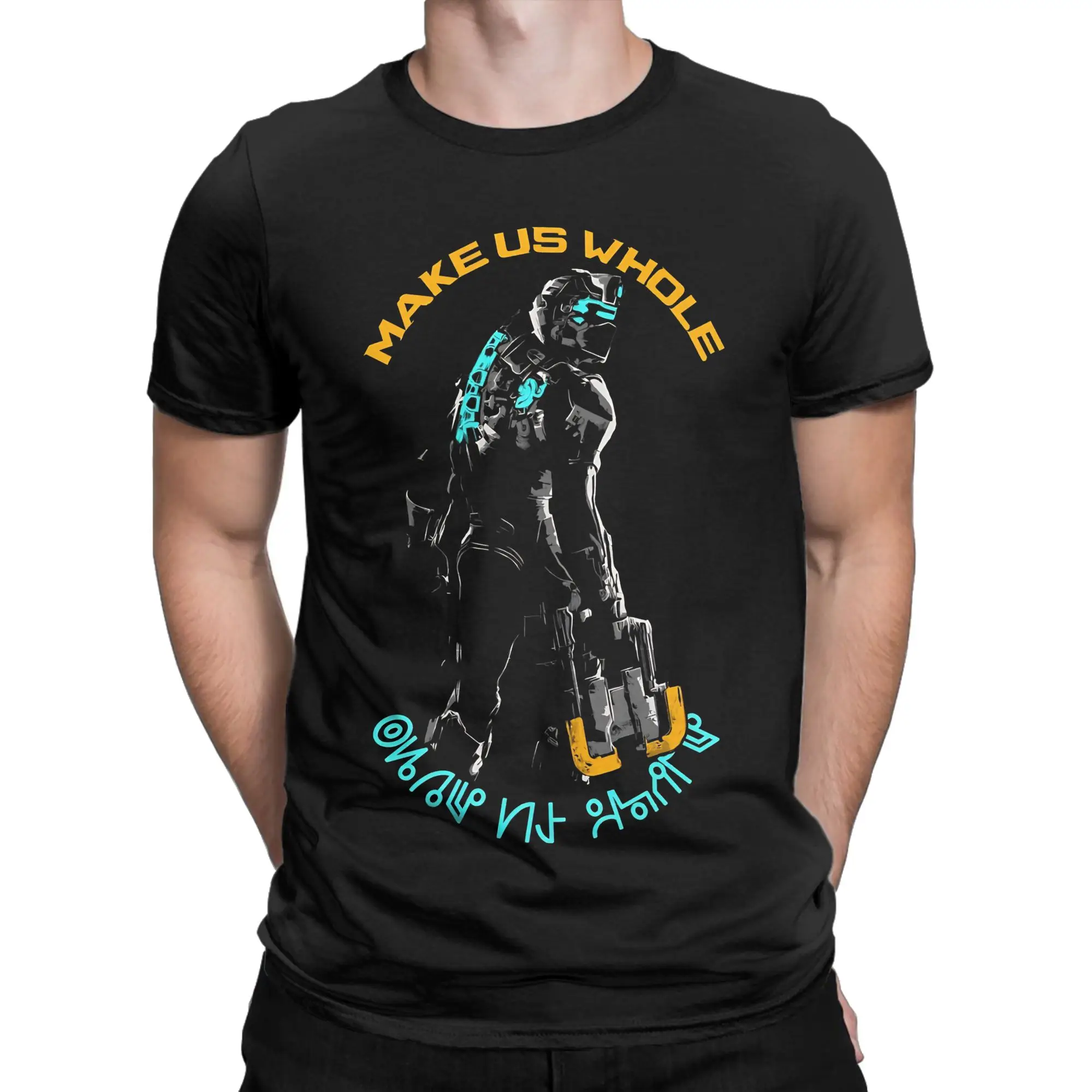 Dead Space Isaac Clarke Make us Whole  T-Shirt Vintage 100% Cotton Tees Round Collar Short Sleeve T Shirt Plus Size Clothing