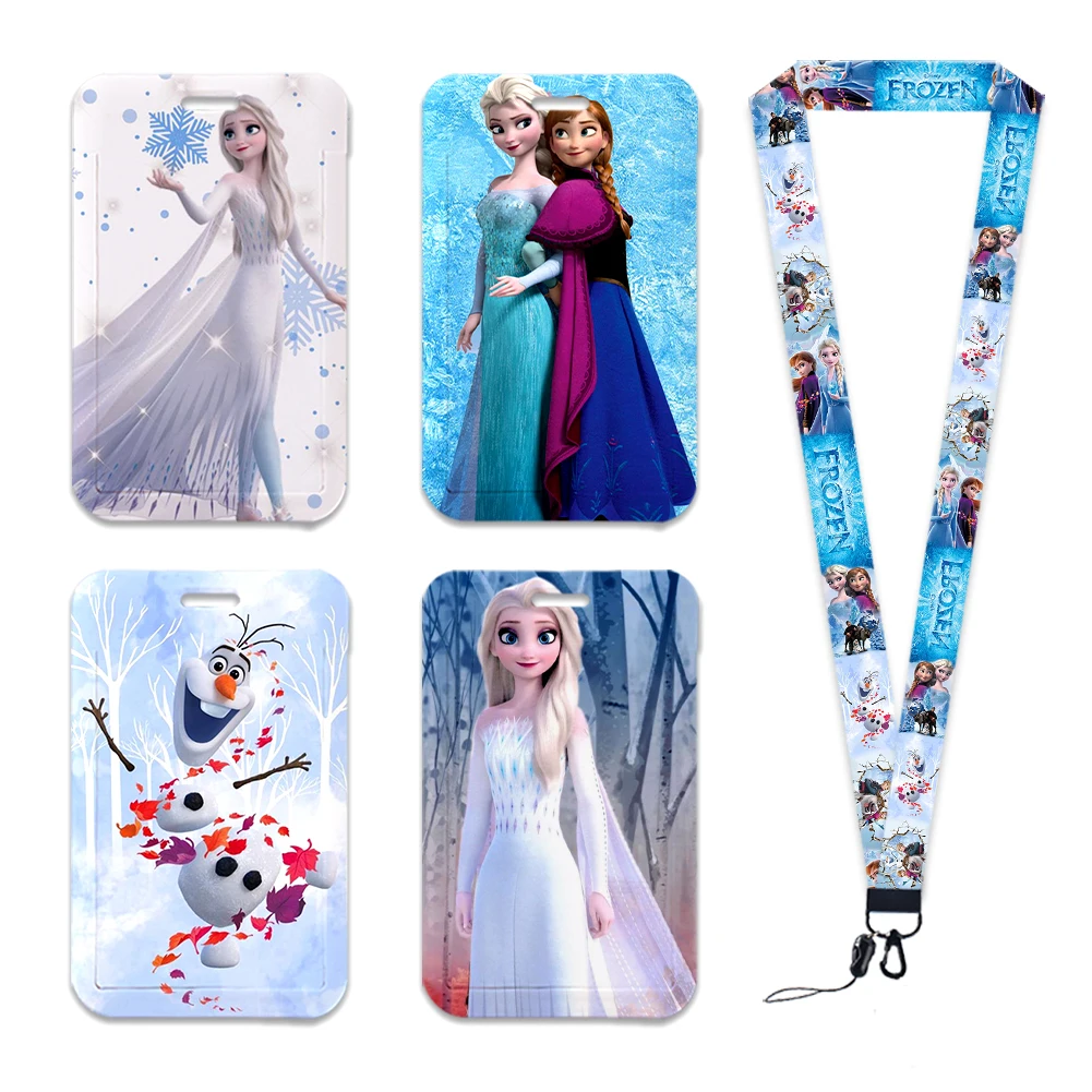 

Cartoon Princess Elsa Cute Anime Movies Frozen Lanyard for ID Badge Holder Neck Strap Keychain Card Girls Gifts Phone Rope