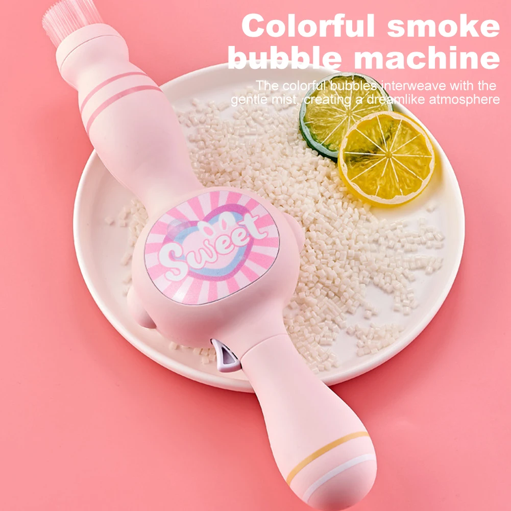 Elastische Rauchblasenmaschine, USB wiederaufladbar, bunte Blasenmaschine, elastischer Blasen-Nebelstab für Kinder