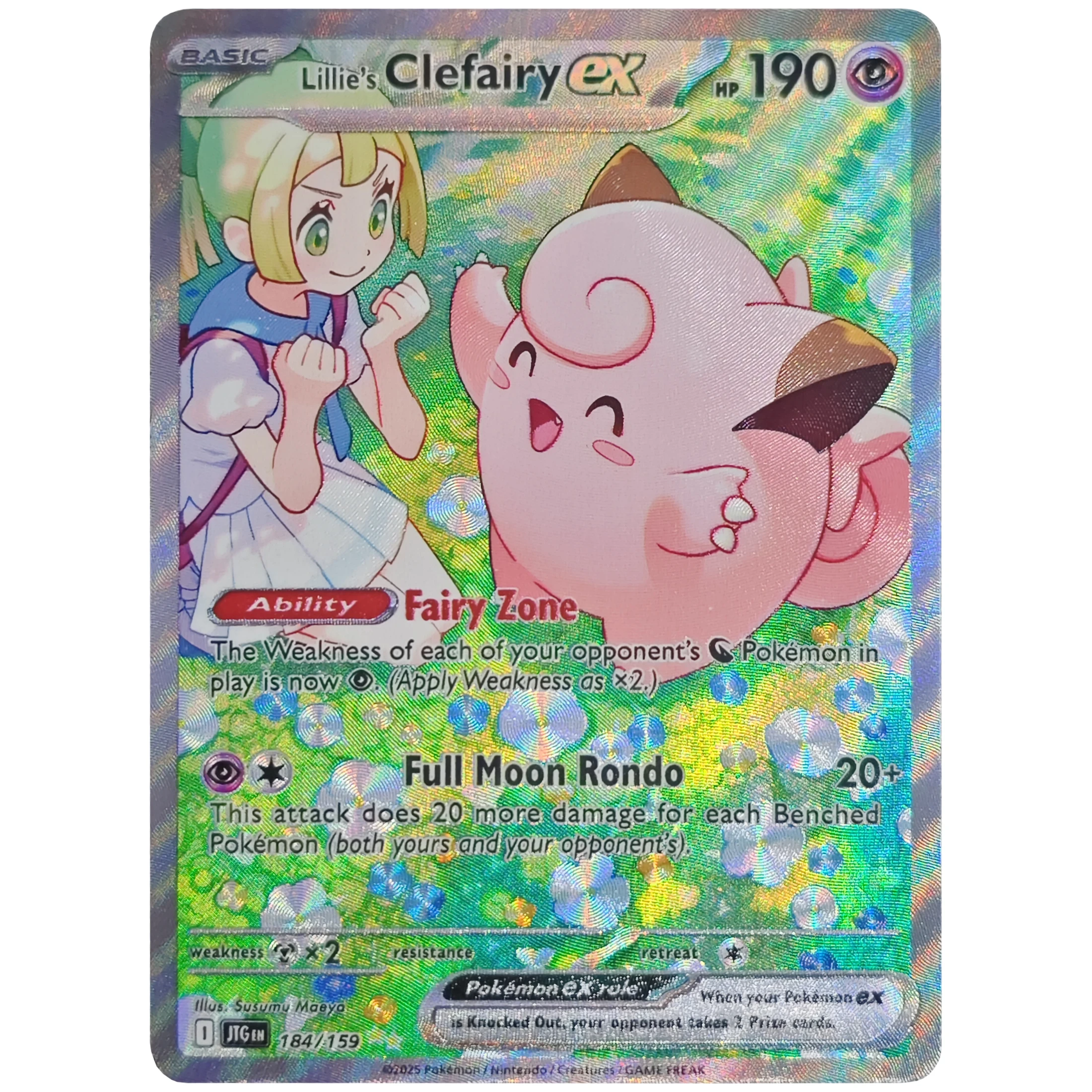 

PTCG английская Lillie Clefairy, высокое качество, редкая флэш-карта, одна карта, сделай сам, классическая игра, коллекция аниме, карта, подарочная игрушка