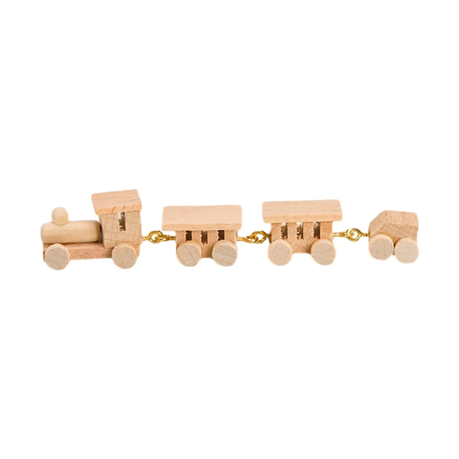 1:12 Dollhouse Miniature Locomotive Dioramas Simulation Steam Train Mini Wooden Train Toy for DIY Scenery Architectural Layout