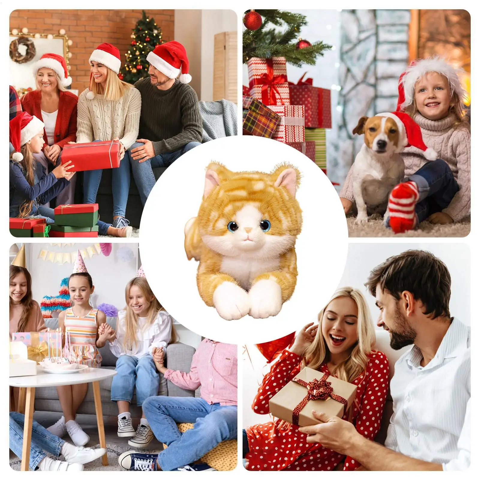 19.6インチの寝そべり姿勢のぬいぐるみ猫、抱き枕、リアルな寝そべり姿勢の子猫のぬいぐるみ、子供、女の子、誕生日、大人のストレス解消に