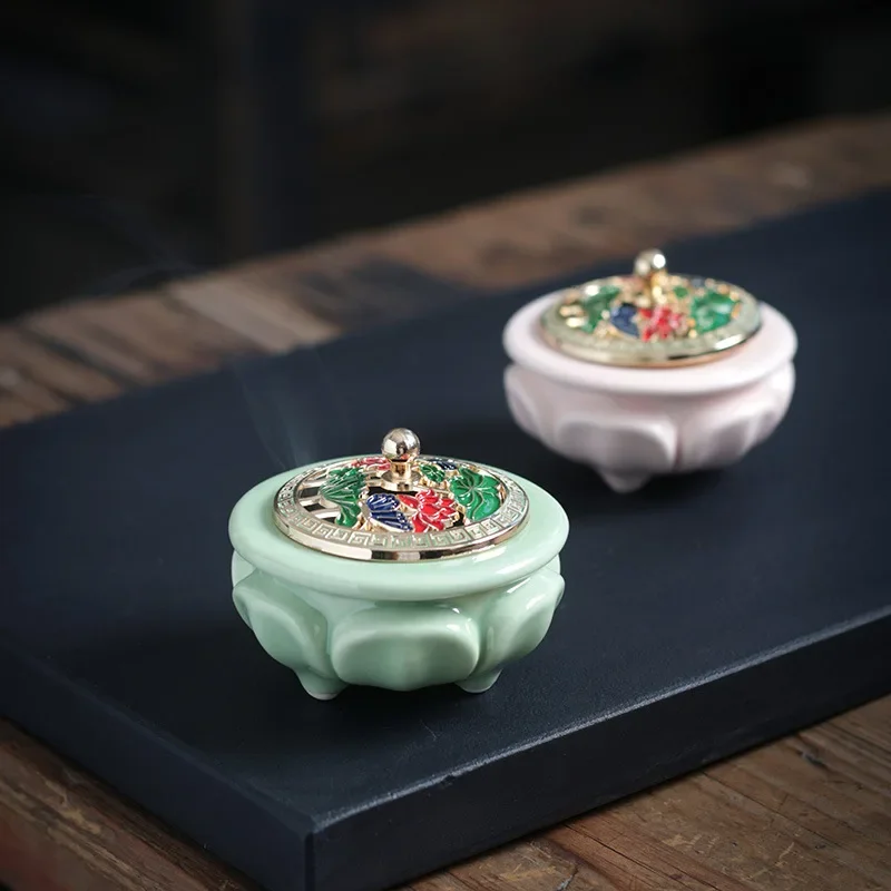 National Style Portable Mini Xiangyun Incense Burner Indoor Cone Incense Ceramic Tower Incense Burner Creative Seat