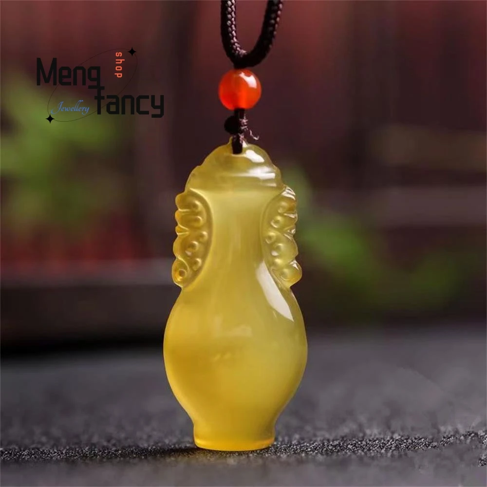 

Natural Agate Chalcedony Vase Pendant Exquisite Elegant Simple High-grade Luxury Fashion Fine Jewelry Best Selling Holiday Gift