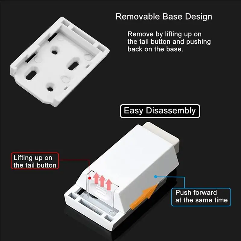 SQPP-8 Pack Heavy Duty Push Latch & Lock For Door Touch Latches And Catch Magnet Push Release Drawer Pull Tip, White