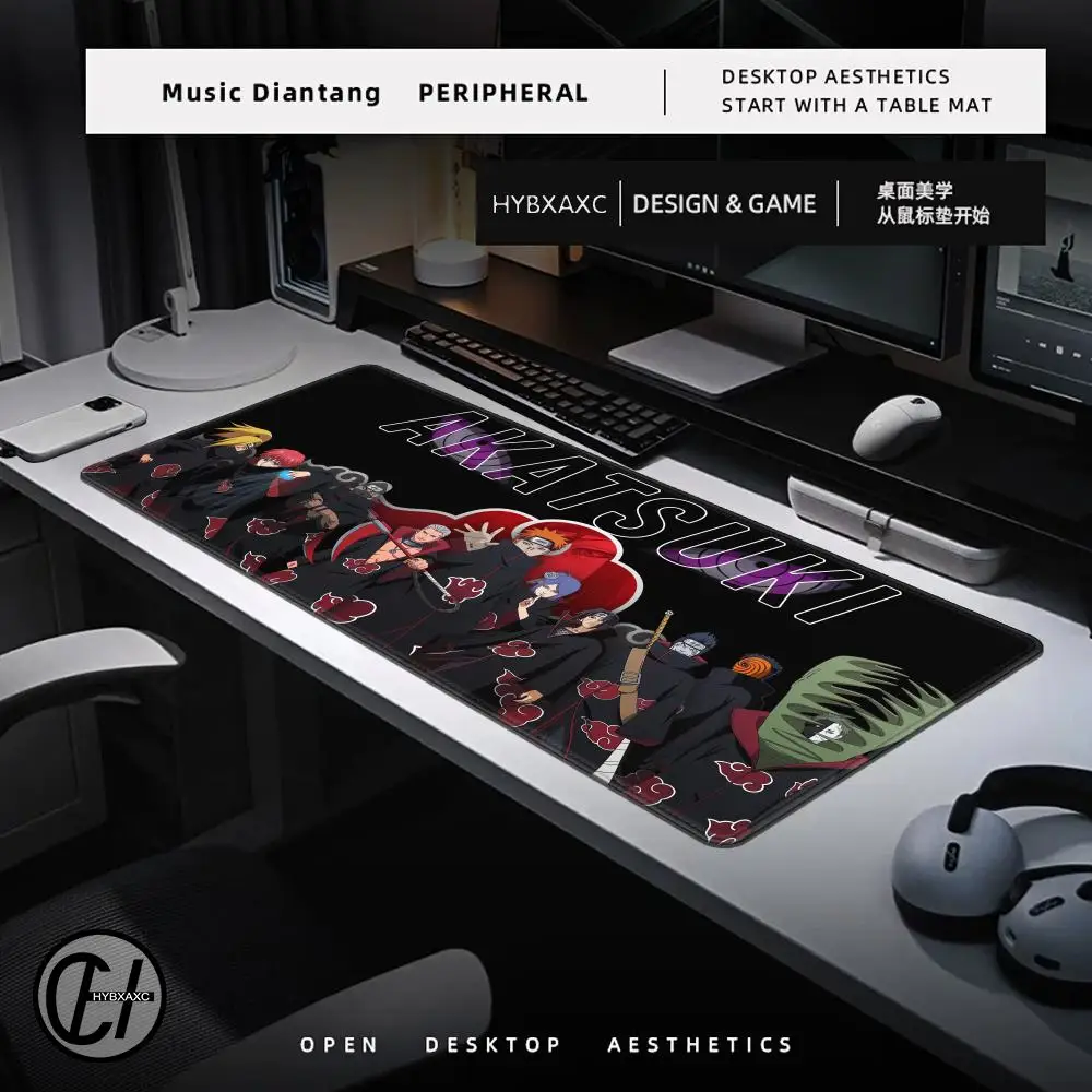 Black And White Manga Mouse Pad XL PC Non Slip  90x40cm Keyboard Mat Rug Laptop Japan Anime N-Narutos Mousepad Desk Mat Carpet