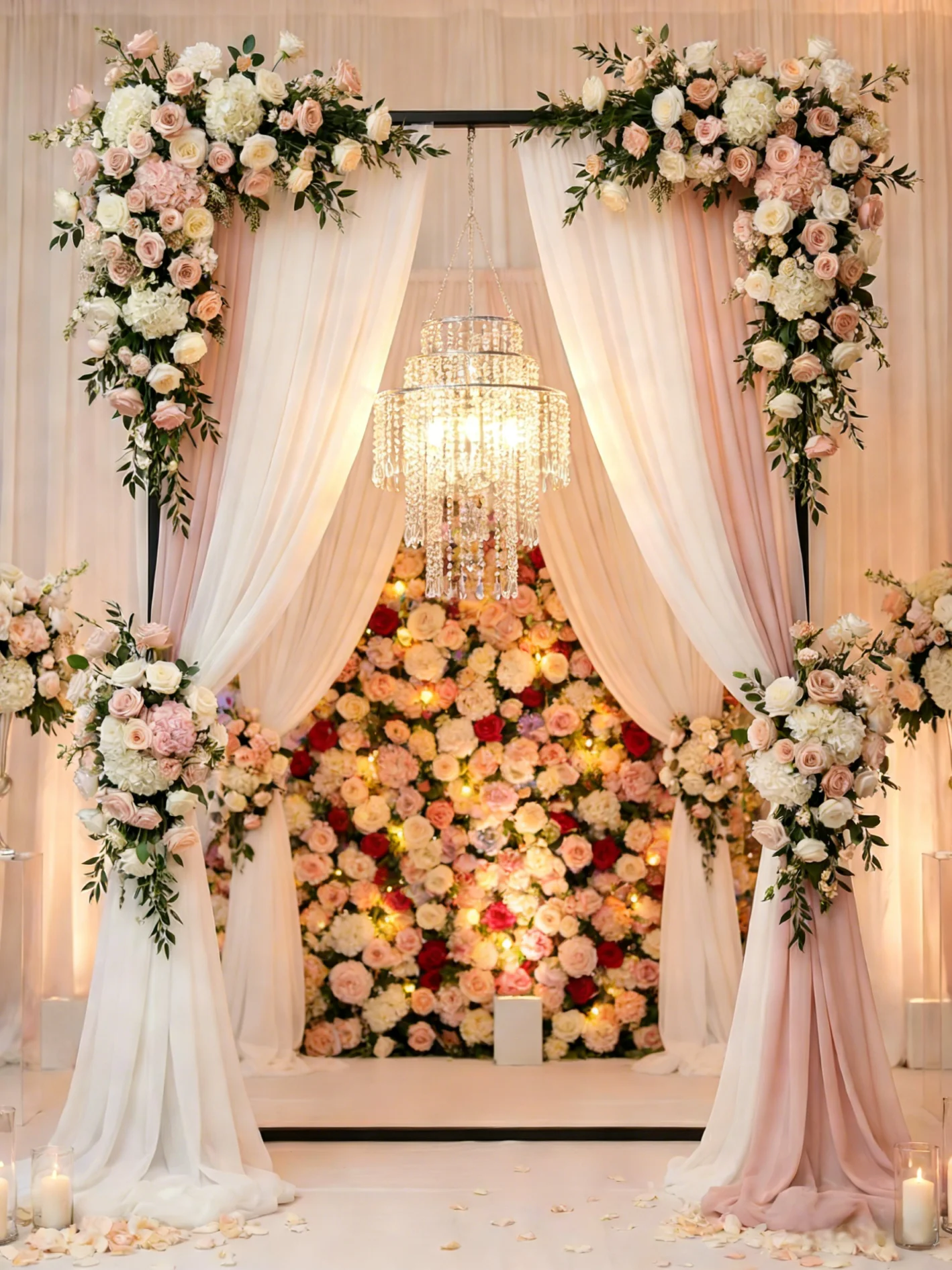 

Wedding Decoration Balloons Gold Or White Arch Rack Crystal Hanging Bracket Metal Frame For Outdoor Wedding Stage Hall Backdrop