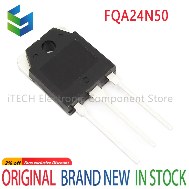 

10PCS/Lot New FQA24N50 24N50 FQA24N50F or FDA24N50 FDA24N50F or FHA24N50 24N50 TO-3P 24A 500V Power MOSFET transistor