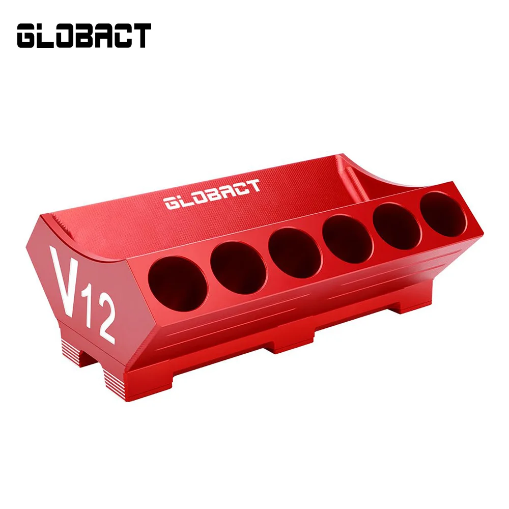 GLOBACT V12 Engine Aluminum RC Tool Holder RC Tools Stand RC Screwdriver Stand for RC Cars Trucks Crawler Drone Helicopter Boat