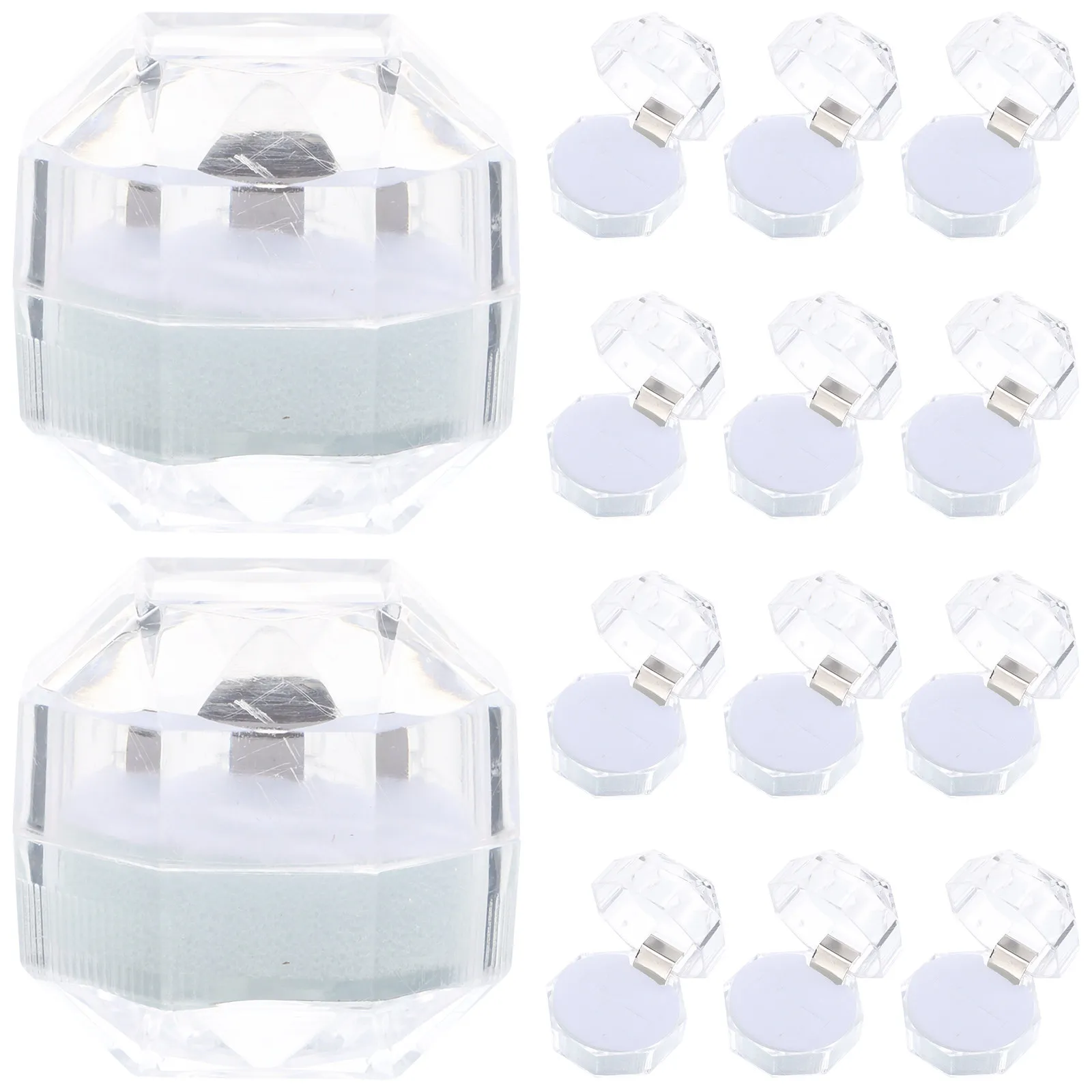 20Pcs Ring Cases Clear Portable Ring Boxes Perfect for Wedding Engagement Proposal Gift Storage Wedding Supply
