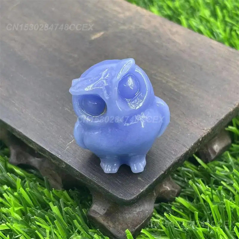 Animal Statue Healing Small 36mm Natural Agate Decorations Owl Statue Indoor Decoration Mini Owel Stone Crafts Crystal Owl