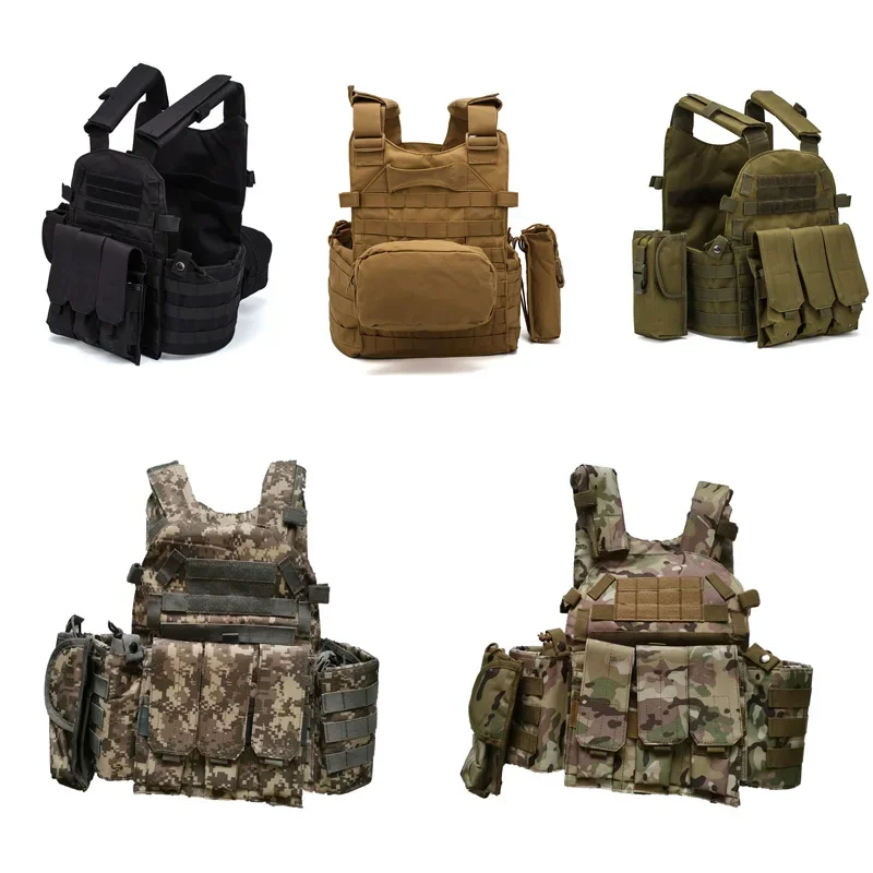 Men Molle FG atacs Multicam Camouflage Tactical Vest Body Armor Plate Carrier Airsoft 6094 Pouch Combat Army Vest Gear