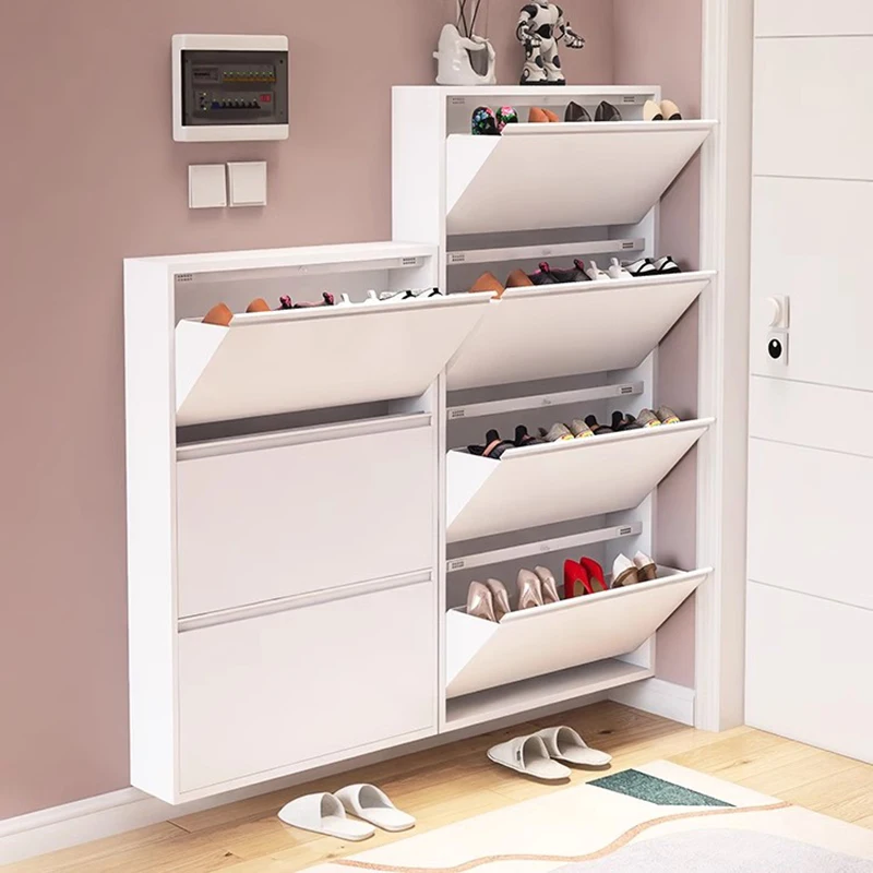 Metal Large Capacity Shoe Cabinet Household Entrance Ultra Thin Shoe Cabinet Steel Tipping Organizador De Zapatos Home Furniture