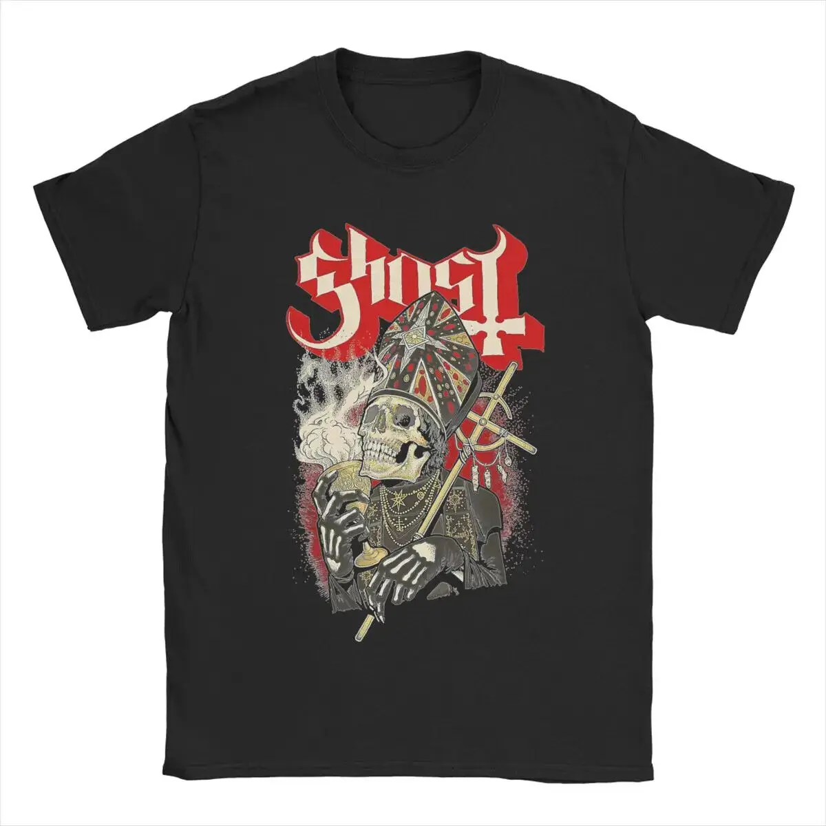 

Ghost B.C. Band T Shirt Men's Cotton Vintage T-Shirt Crew Neck Tee Shirt Short S