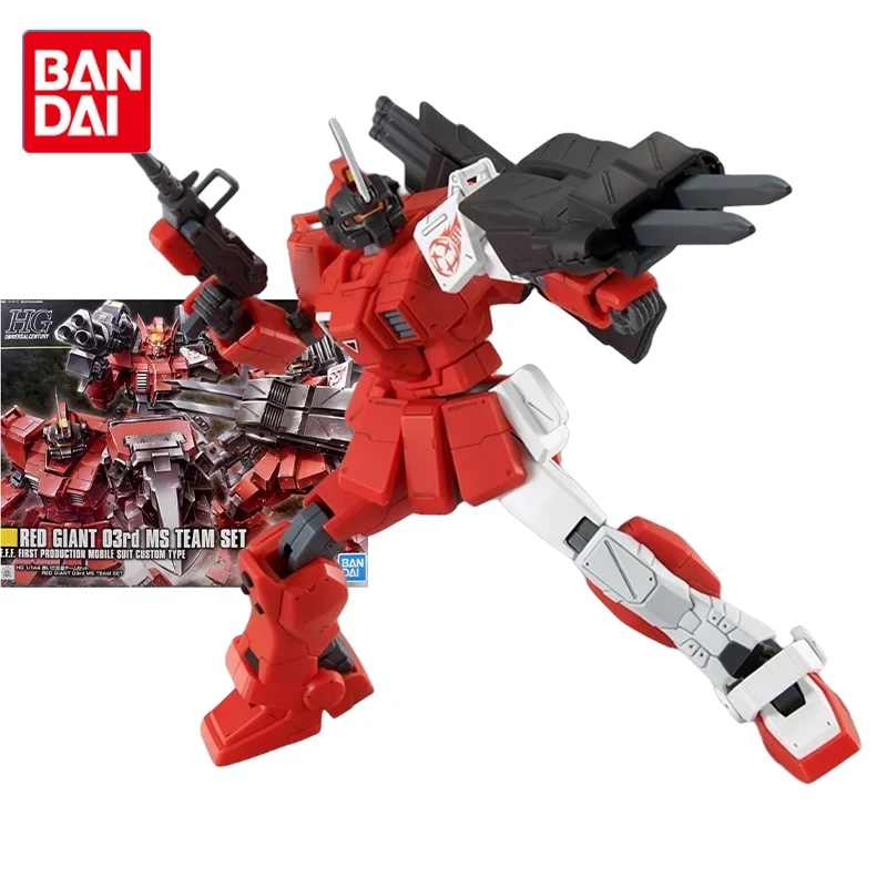 Bandai Original Gundam Model Kit Anime Figure PB HG RED GIANT 03rd MS TEAM SET Action Figures Toys Collectible Gift for Children