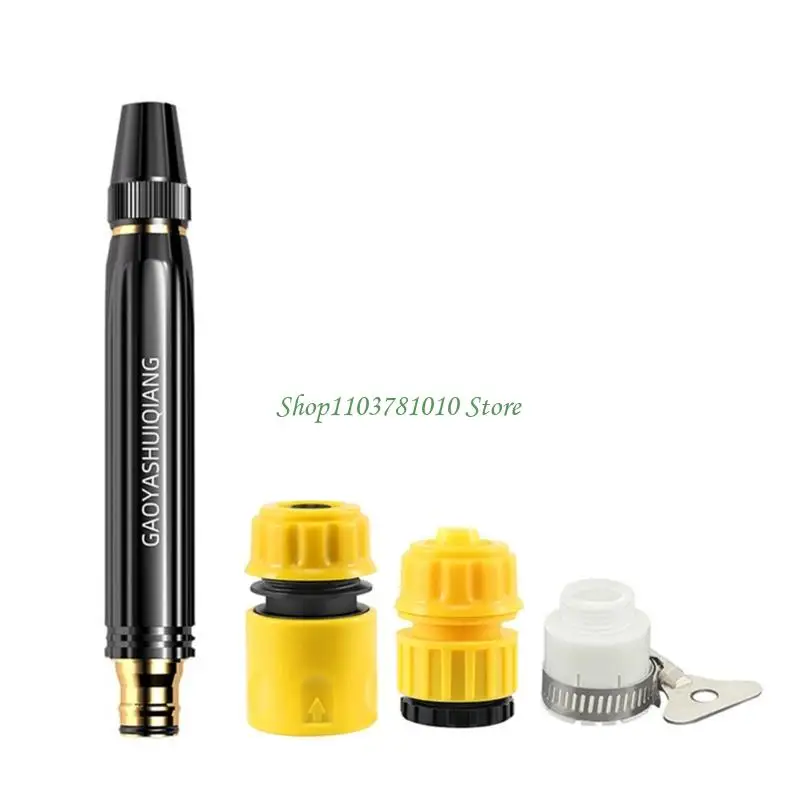 U55D High Pressure Garden Hose Nozzle And 3 Plastic Attachments For Thorough Cleaning