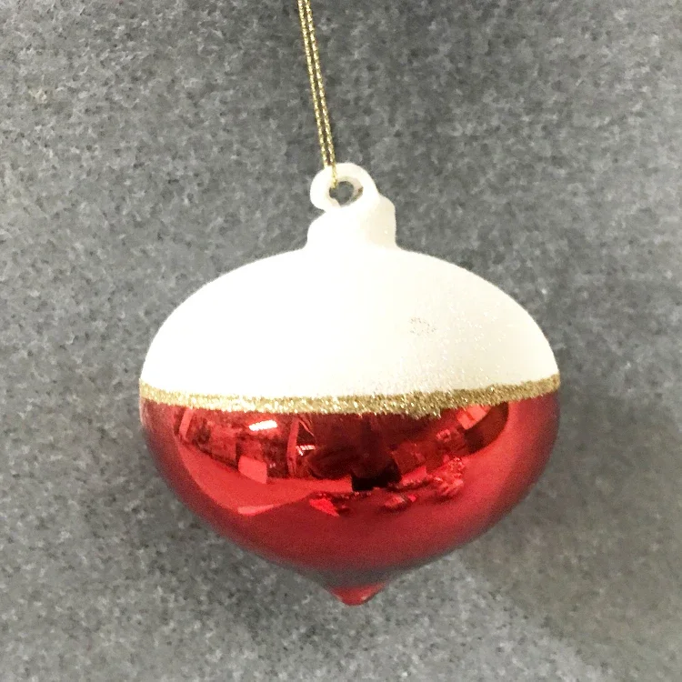 Christmas glass ball ornaments pendant gift foreign trade creative hanging ball export 8cm red and white tick onion ball