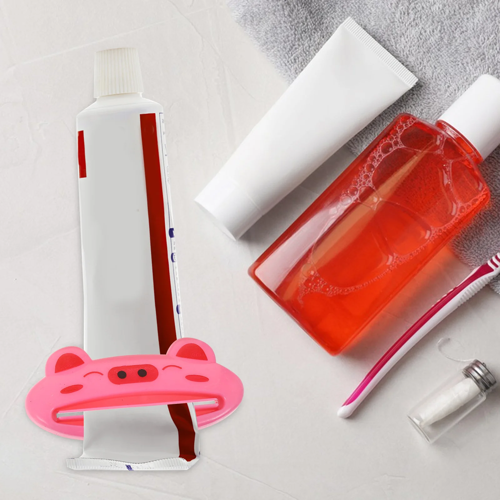 12 قطعة الاطفال دليل معجون الأسنان عصارة الكرتون الحيوان تصميم أنبوب عصارة حامل للحمام السفر موزع متعدد الوظائف #3