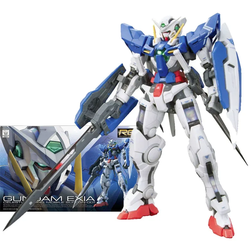 

Bandai Figure Gundam Model Kit Anime Figures RG GN-001 Exia Mobile Suit Gunpla Action Figure Toys For Boys Children's Gifts