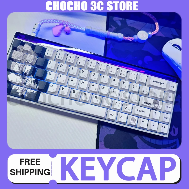 

Makima аниме Keycap персонализированные Мультяшные Keycaps Pbt термосублимация Keycap для 61/64/68/75/84 настольная клавиатура подарки