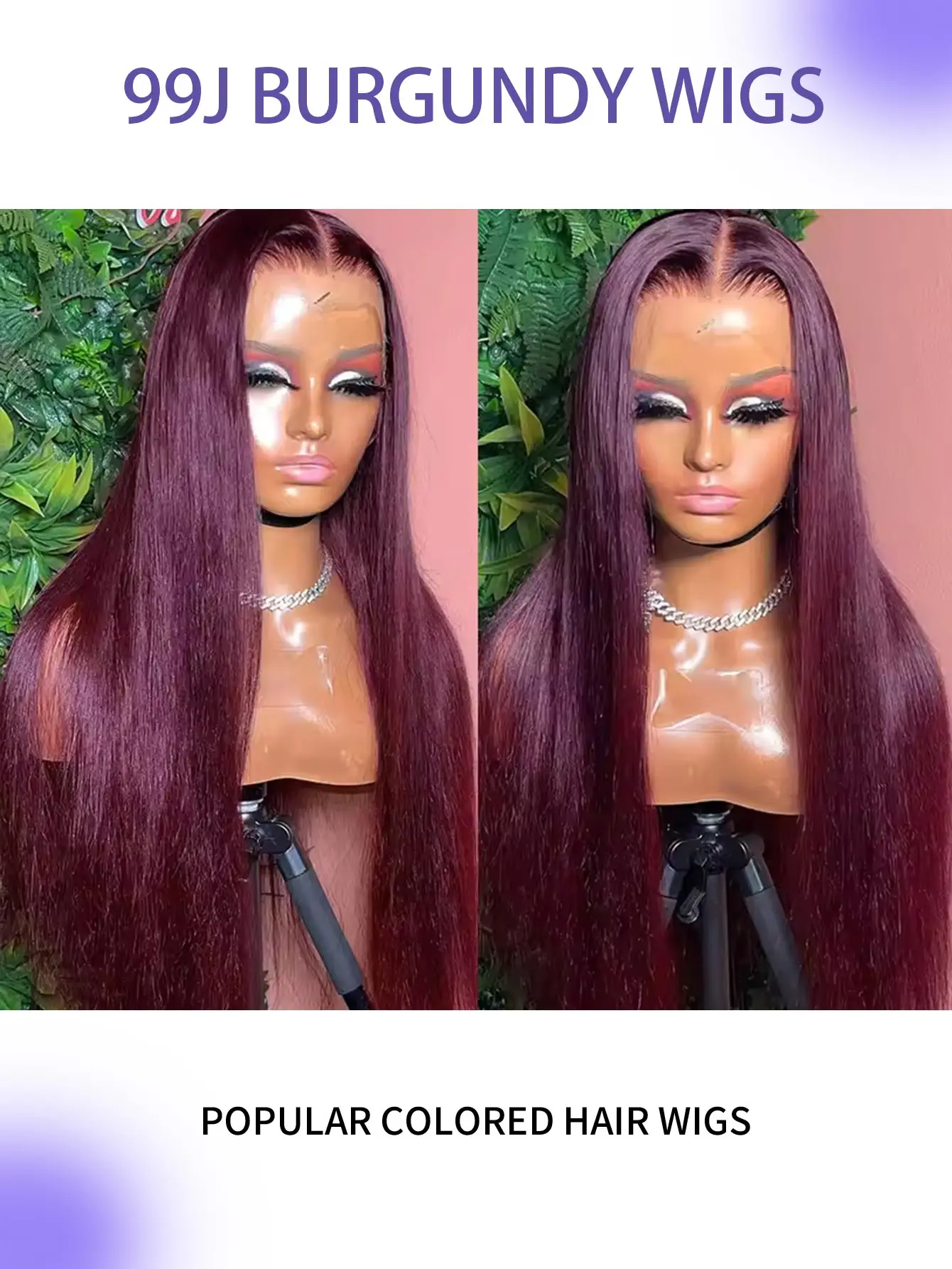 Burgundy Bone Straight Hair 13X6 HD Lace Frontal Wig Human Hair Wigs Pre-Plucked Remy 99J Red 13x4 Lace Front Human Hair Wigs