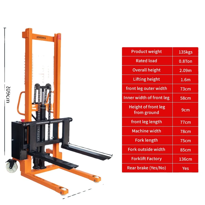 

1.5ton 1500kg 2.0ton 2000kg Heavy-duty Full Electric Hand Pallet Jack Lifter With Lithium Battery Forklift Easy Operation