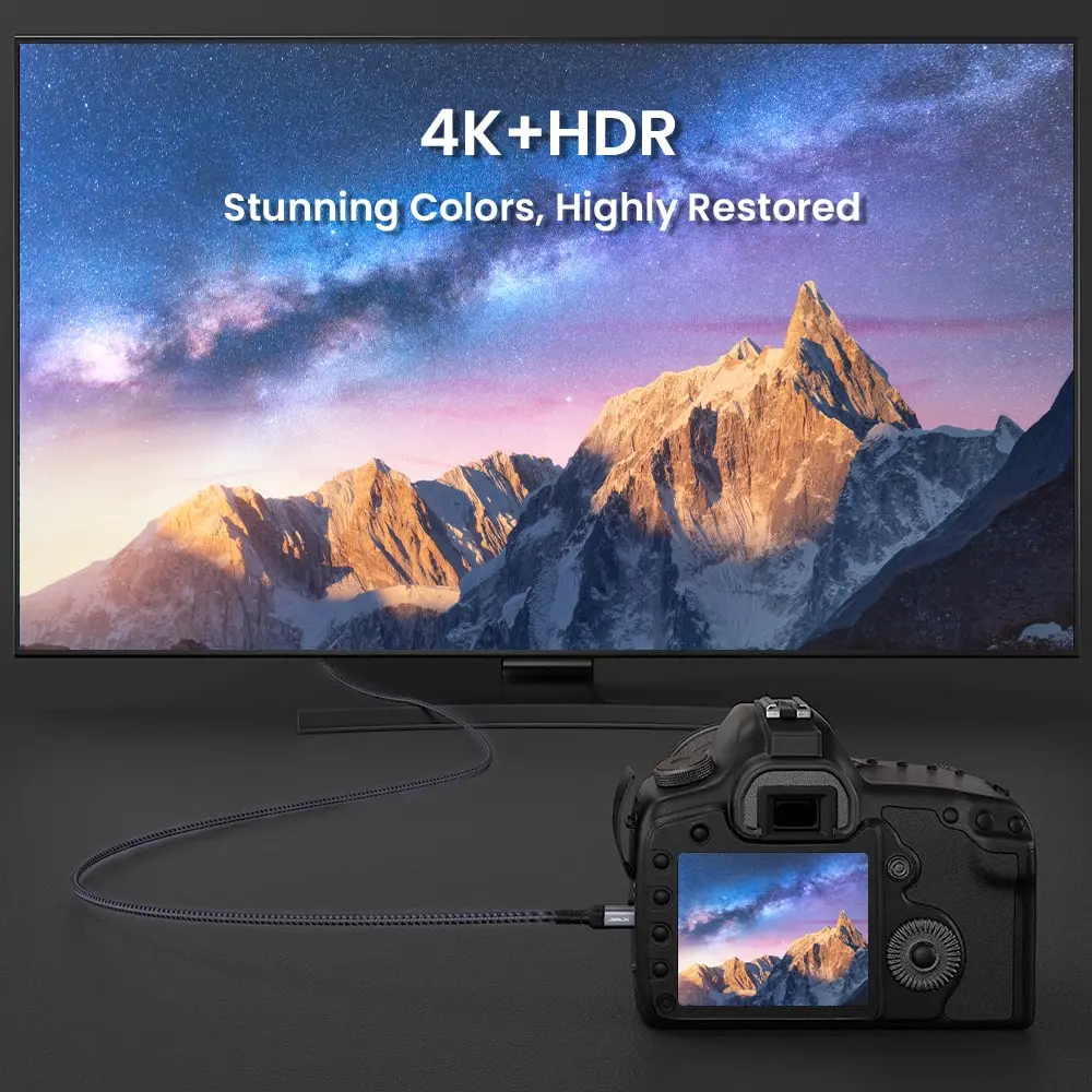 NIERBO-Câble Mini HDMI vers HDMI, HD 4K 60Hz, haute vitesse, tressé, compatible HDMI, bidirectionnel, 2.0 rette, pour HDTV, tablette, caméra