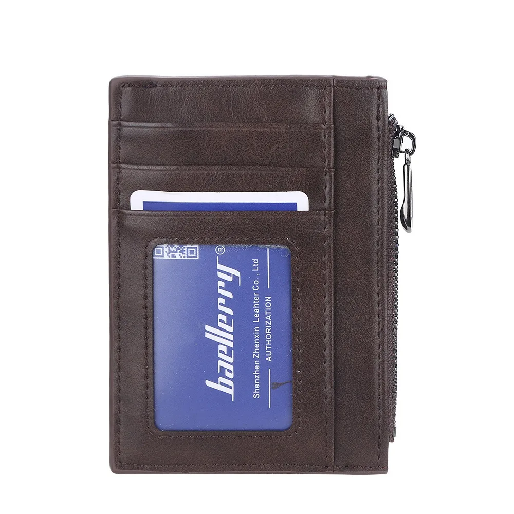 

Baellerry Men's 12-Slot PU Card Wallet, Slim Multi-Pocket Money Organizer with ID Window (Charcoal Black, RFID-Free)