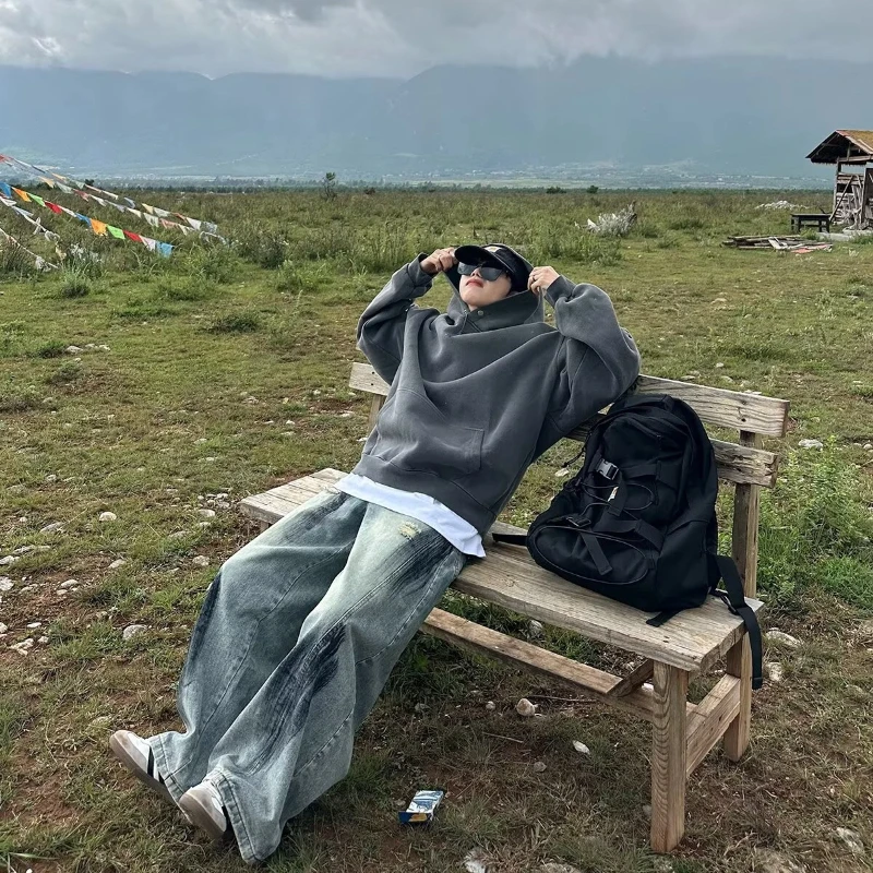 

New Spring and Autumn Scimitar Jeans Men's Design Trousers Japanese 2000s Y2k Clothes Kawaii Pants Top Rhinestones Jorts Shorts