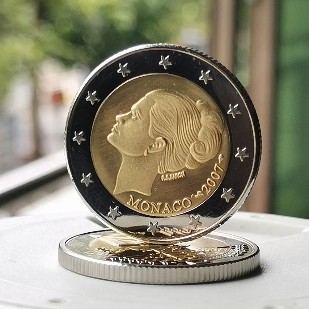 أوروبا الساخن بيع العملات الذهبية تذكارية النحاس مطلي النيكل BiMetal تحدي عملة مجموعة العملات المادية