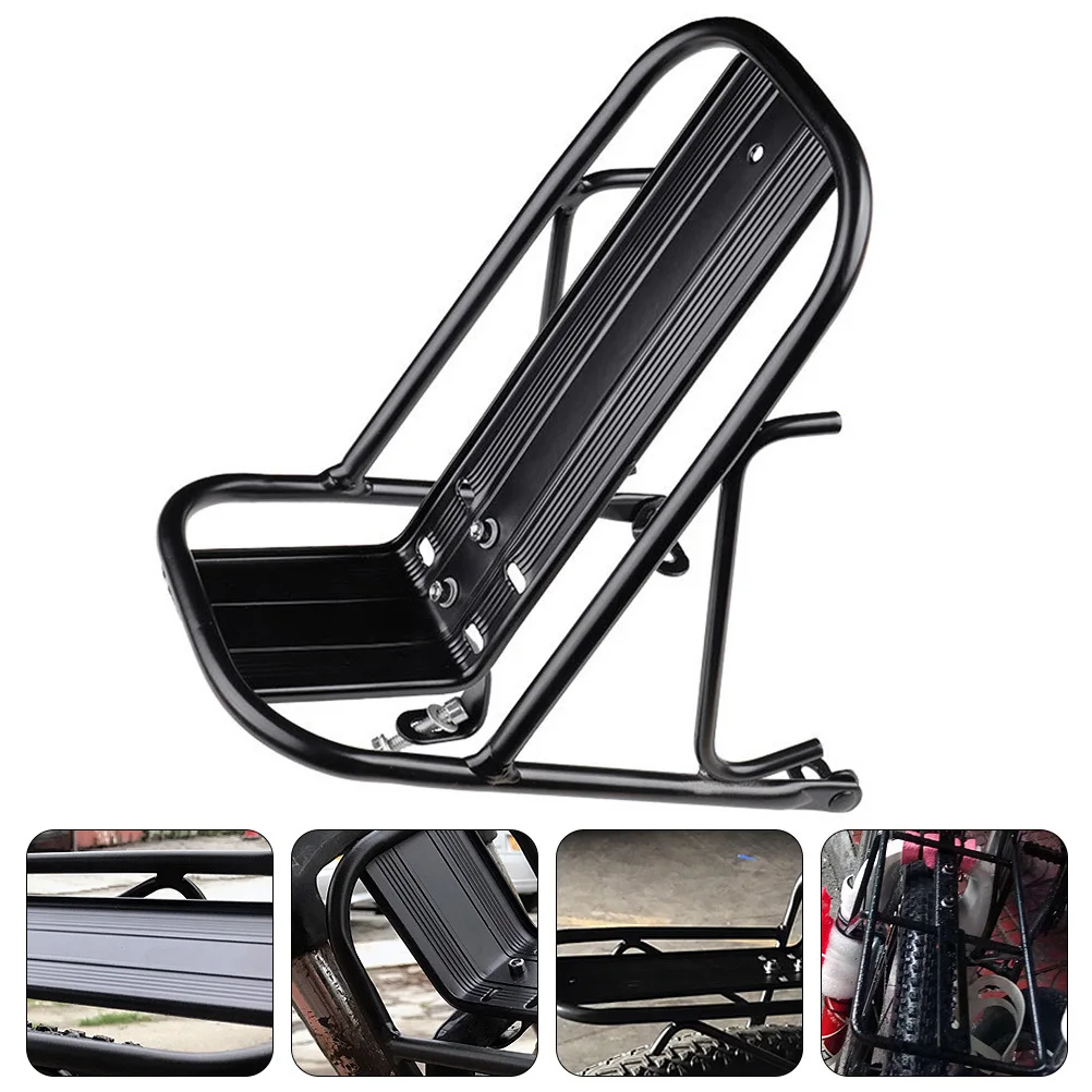 Bike Front Cargo Rack Sturdy Metal Front Bike Basket Holder Folding Bicycle Storage Rack Cycling Supplies Cycling Supplies