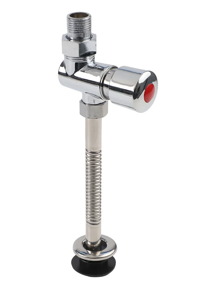 1Pc Flush Valve Urinal Flush Valve Hand-pressed Bathroom Toilet Engineering Press Delay Flush Valve Alloy Urinal Flush Valve
