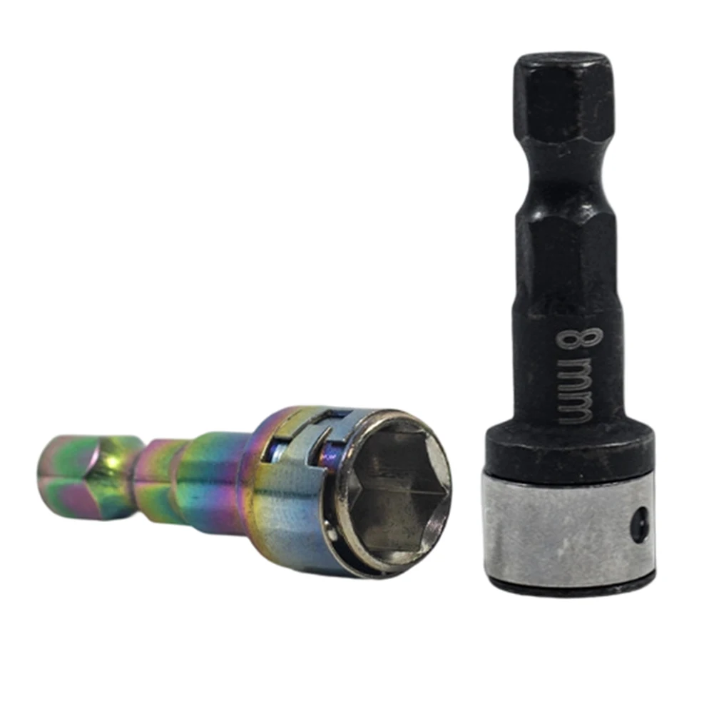 1/2Pcs 8mm Hex Socket Nut Driver Set Socket Adapter No-magnetic Steel Ball Sleeve Hand Socket Adapter Tool Accessories