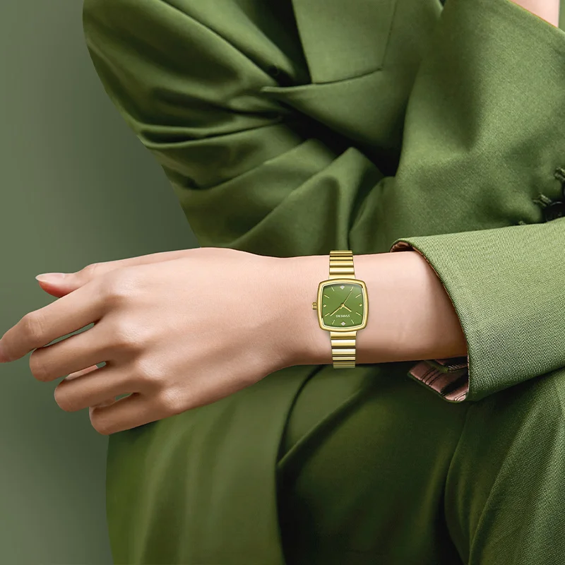 2025 Hot Brand Stainless Steel Strap Watch Women Luxury Gift Quartz Wristwatch Student Fashion Simple Square Quartz Watches