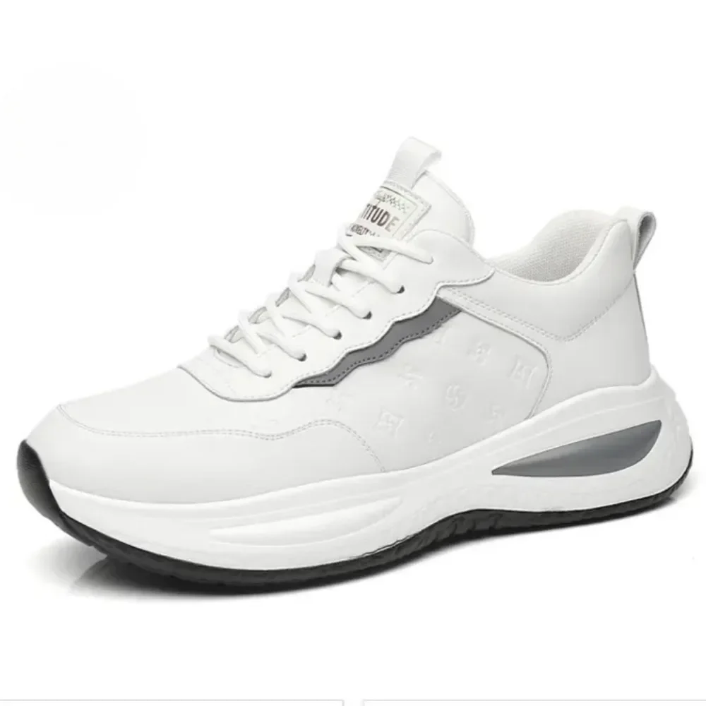 2026 أحذية جديدة للرجال جلد البقر أحذية رياضية غير رسمية للشباب الخريف أحذية رياضية من الجلد الأسود الرائع #4